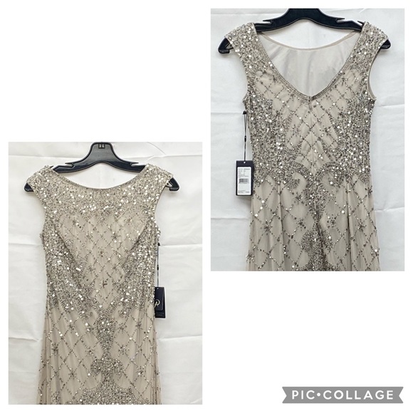 Adrianna Papell beaded sleeveless long gown - Picture 10 of 15